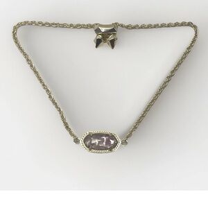 Kendra Scott Elisa Gold Tone Purple Oval Pendant Bracelet